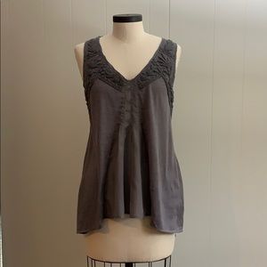 Anthro gray flowy tank